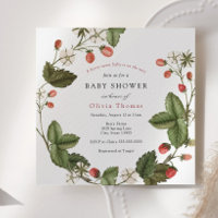 Berry Sweet Strawberry Baby Shower Invitation