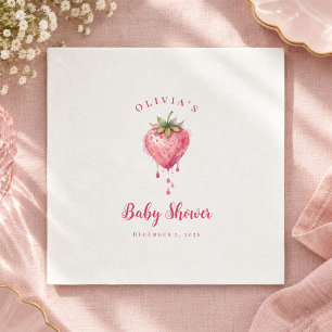 Berry Sweet Strawberry Baby Shower Napkin