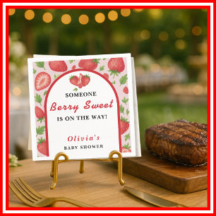 Berry Sweet Strawberry Baby Shower Napkin