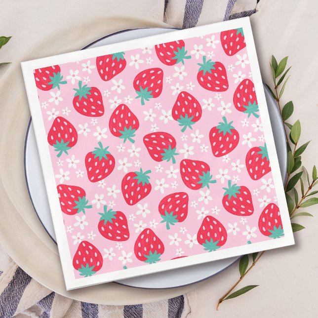 Berry Sweet Strawberry Baby Shower  Napkin (Creator Uploaded)