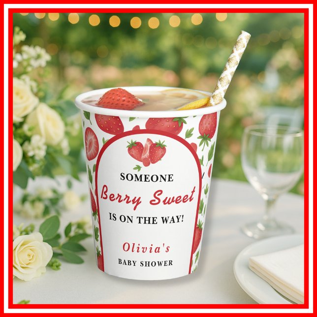 Berry Sweet Strawberry Baby Shower  Paper Cups (Creator Uploaded)