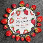 Berry Sweet Strawberry Baby Shower Paper Plate<br><div class="desc">Celebrate in style with these sweet and trendy baby shower paper plates. The design is easy to personalise with your own wording and your family and friends will be thrilled when they see these fabulous paper plates. Matching items can be found in the collection.</div>