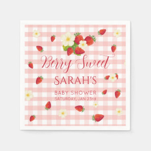 Berry Sweet Strawberry Baby Shower Party Napkins