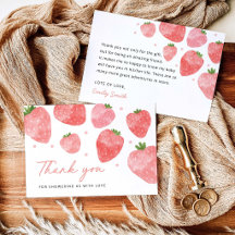Berry Sweet Strawberry Baby Shower Thank You