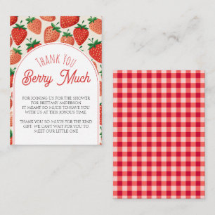Berry Sweet Strawberry Baby Shower Thank You Enclosure Card