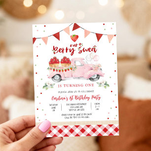Berry Sweet Strawberry Birthday Invitation