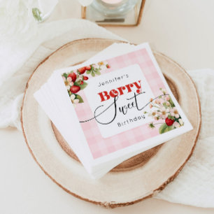 Berry sweet Strawberry birthday Napkin