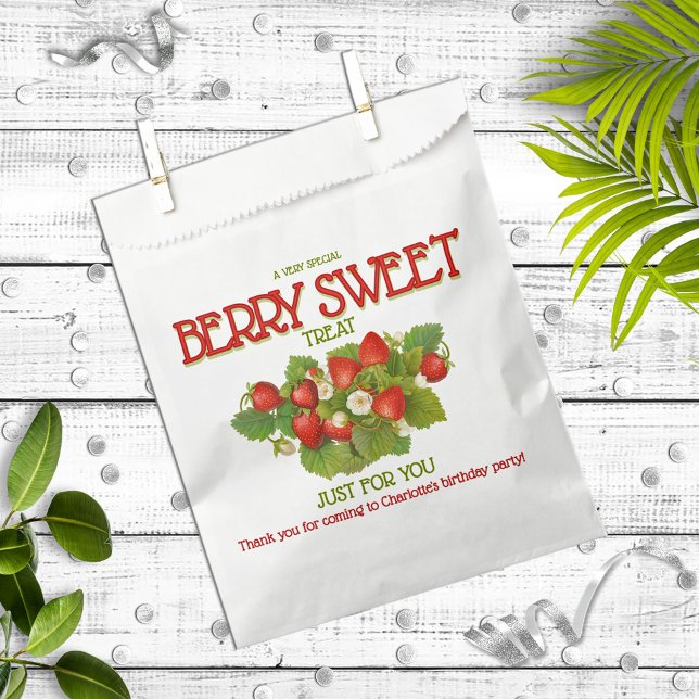 Berry Sweet Strawberry Birthday Party Favour Bag (Creator Uploaded)
