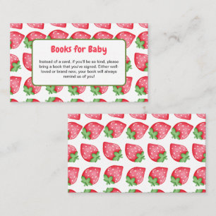 Berry Sweet Strawberry Books for Baby Baby Shower  Enclosure Card