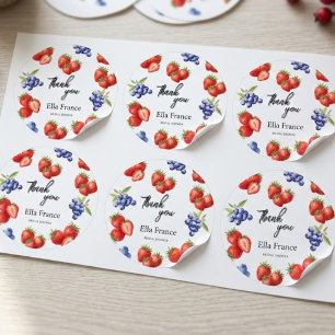 Berry Sweet Strawberry Bridal Shower  Classic Round Sticker