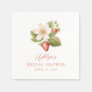 Berry Sweet Strawberry Bridal Shower Napkin