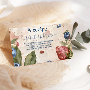 Berry Sweet Strawberry Bridal Shower recipe Enclosure Card