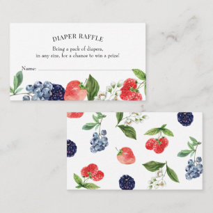 Berry Sweet Strawberry Diaper Raffle Insert Card
