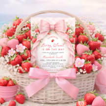 Berry Sweet Strawberry Elegant Girl Baby Shower