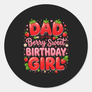 Berry sweet strawberry first birthday girl family classic round sticker