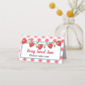 Berry Sweet Strawberry Food Tent Card