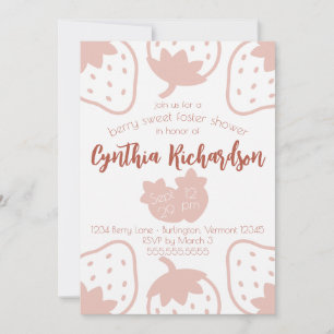 "Berry Sweet" Strawberry Foster Child Baby Shower Invitation