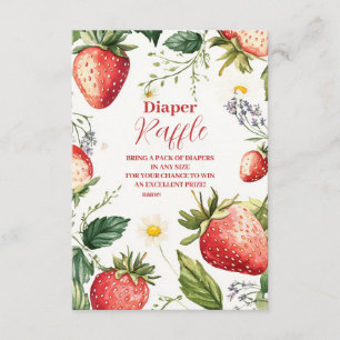 Berry Sweet Strawberry Girl Baby   Diapper Raffle Enclosure Card