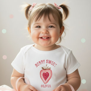 Berry Sweet Strawberry Girls Birthday Baby T-Shirt