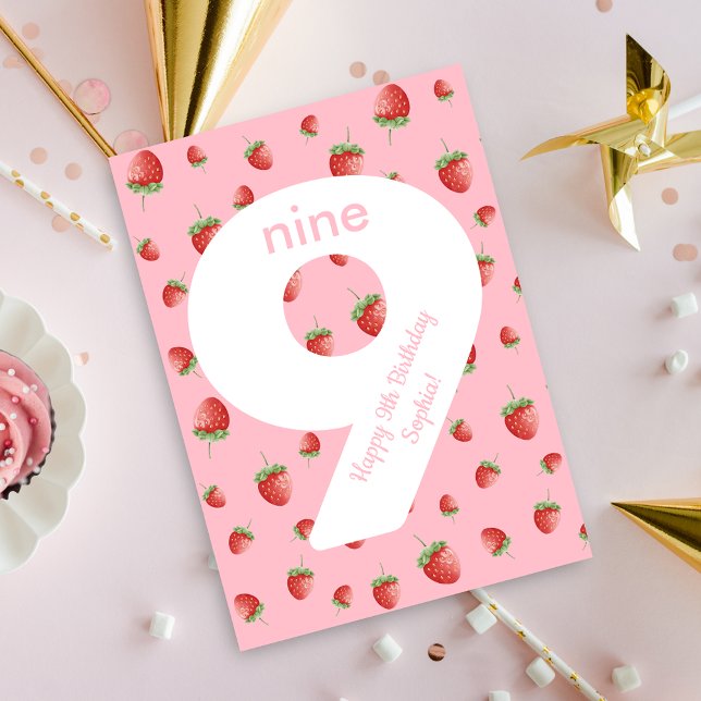 Berry Sweet Strawberry Happy Birthday Card (Creator Uploaded)