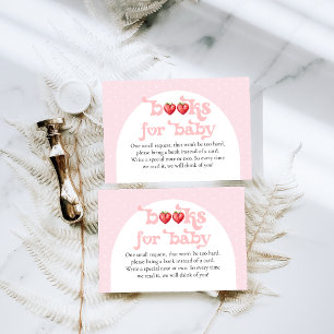 Berry Sweet Strawberry Heart Girl Baby Shower Enclosure Card