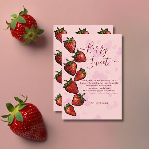 Berry Sweet Strawberry Hearts Baby Shower Thank You Card