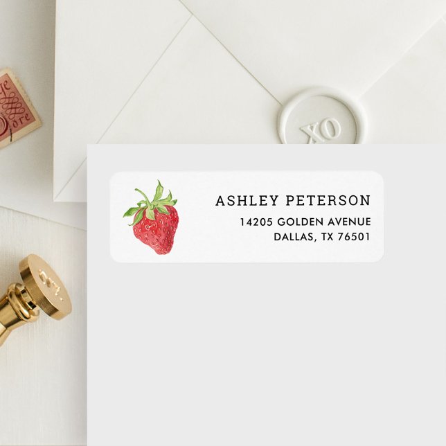 Berry Sweet Strawberry Party Return Address Label (Creator Uploaded)