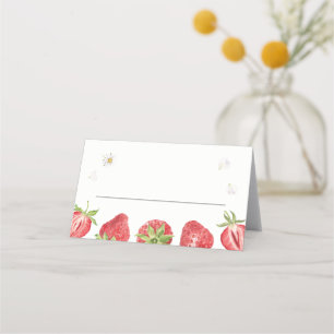 Berry Sweet Strawberry Party Table Place Cards
