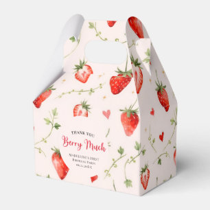 Berry Sweet Strawberry Patch Summer 1st Birthday Favour Box