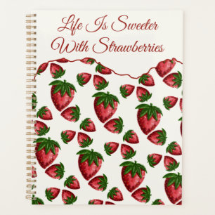 Berry Sweet Strawberry Pattern Daily Planner