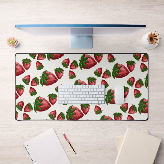 Berry Sweet Strawberry Pattern Desk Mat (Office 1)