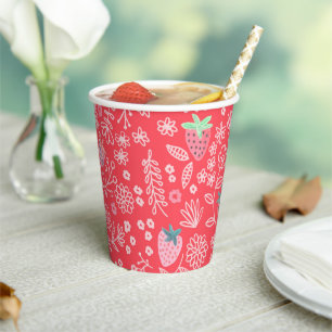 Berry Sweet Strawberry pattern Paper Cups