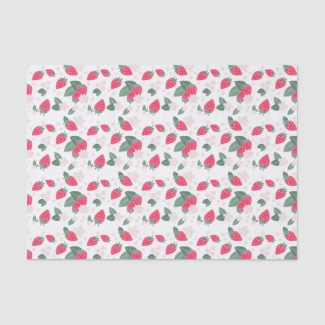Berry Sweet Strawberry Pattern Tissue Paper (Front)
