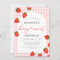 Berry Sweet Strawberry Pink Girl Birthday