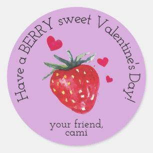 Berry Sweet Strawberry Valentine Sticker