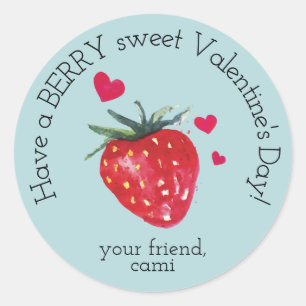 Berry Sweet Strawberry Valentine Sticker