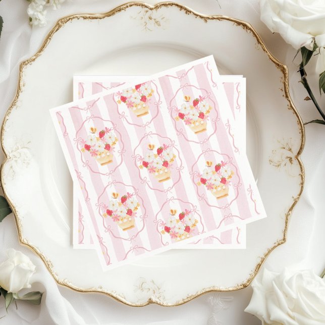 Berry Sweet Strawberry Whimsical Baby shower Napkin (Creator Uploaded)