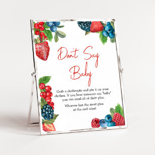 Berry Sweet Summer Baby Shower Don't Say Baby Poster