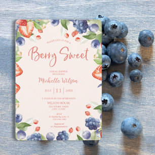 Berry Sweet Summer Wild Berries & Flowers Bridal Invitation