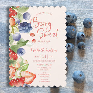 Berry Sweet Summer Wild Berries & Flowers Bridal Invitation