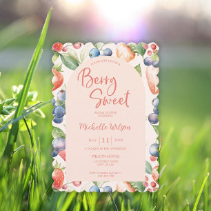 Berry Sweet Summer Wild Berries & Flowers Bridal Invitation