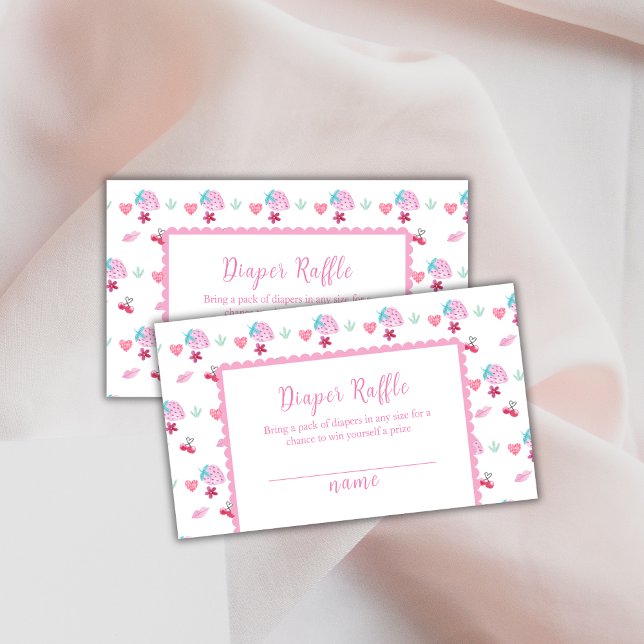 Berry Sweet Sweetheart Diaper Raffle Baby Shower  Enclosure Card (Berry Sweet Sweetheart Diaper Raffle Baby Shower Enclosure Card)