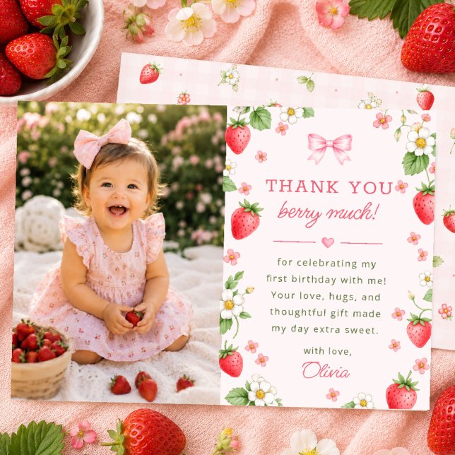 Berry Sweet Thank You Photo Card (Creator Uploaded)
