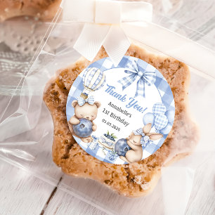 Berry Sweet Watercolor Blueberry Birthday Party Classic Round Sticker