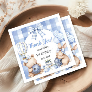 Berry Sweet Watercolor Blueberry Birthday Party Napkin