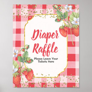 Berry Sweet watercolor Diaper Raffle Poster