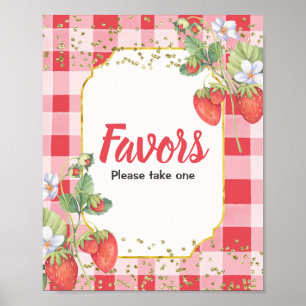Berry Sweet Watercolor Strawberry Favour Sign