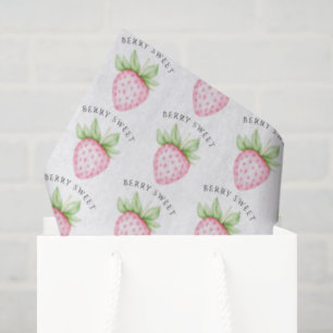 Berry Sweet Watercolor Strawberry Girl Baby Shower Tissue Paper