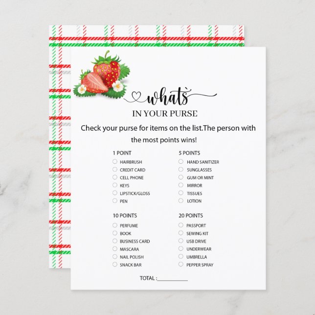 Berry Sweet What is in your purse (Front/Back)