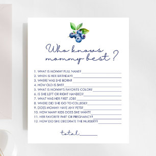 Berry Sweet Who Knows Mummy Best Baby Shower Game